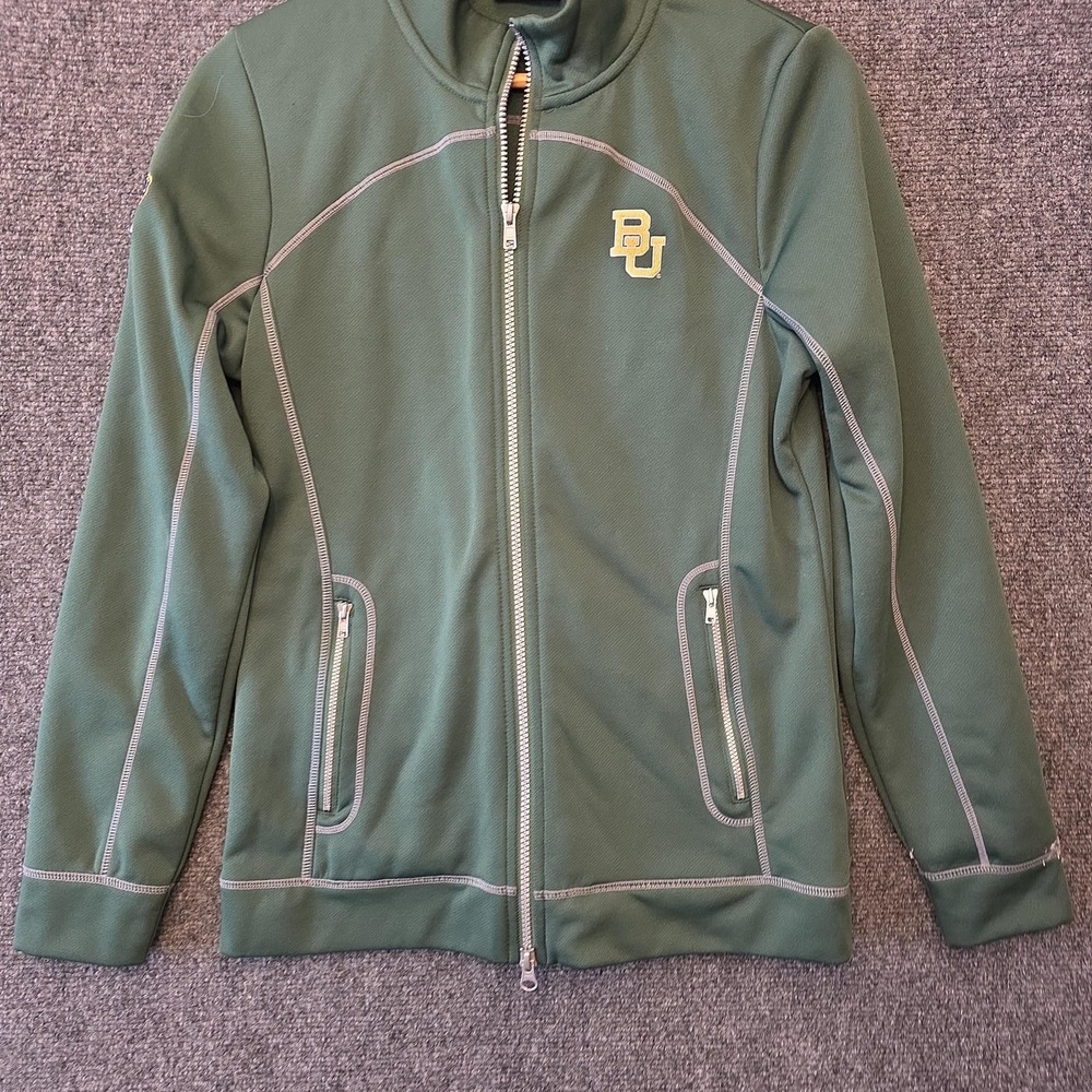 Baylor Bears Jacket Womens Medium Green NCAA Football Sugar Bowl Full Zip Clique